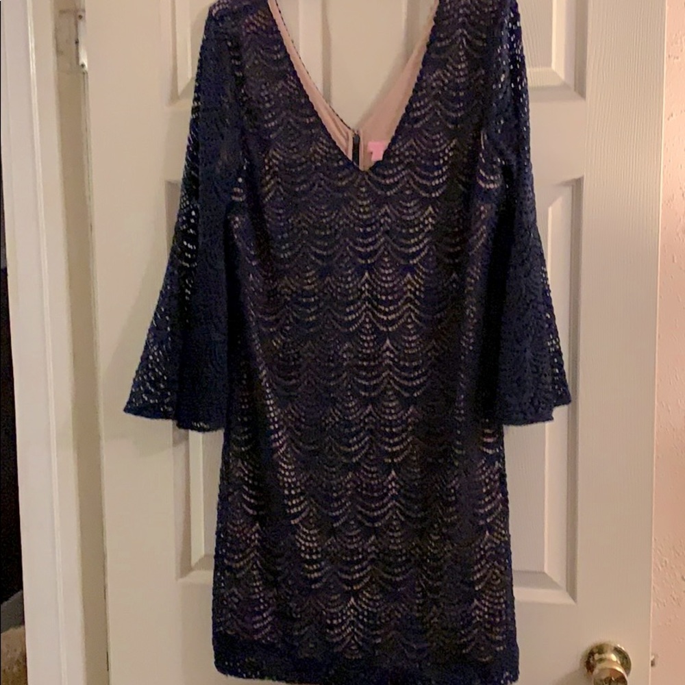 Lilly Pulitzer Navy Blue Lace Mini Dress